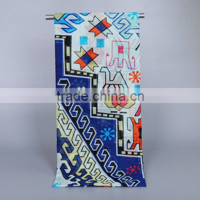 female big flower printed tassel scarf autumn popular cotton voile shawls wrap head pure muslim scarves/ pashmina