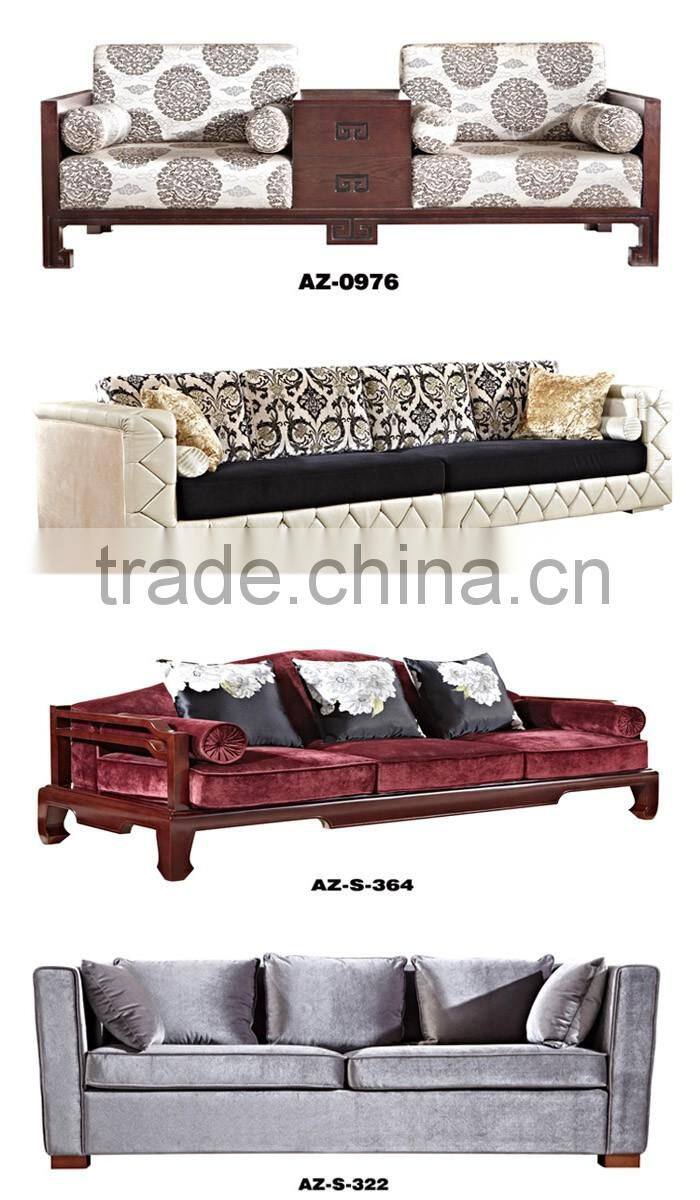 italian style comfortable teak wood living room fabric sofa set