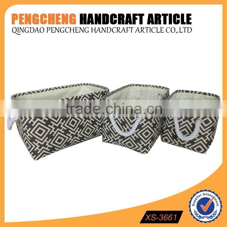 High quality red color storage basket cotton handle