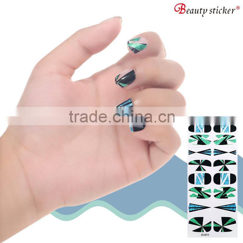 Hot Selling Bling Broken Glass Coloured Glaze Paper Glass Nail Wrap
