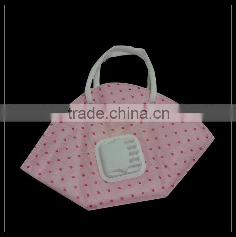 Pink spunlace nonwoven fabric C-shape protective face mask with valve