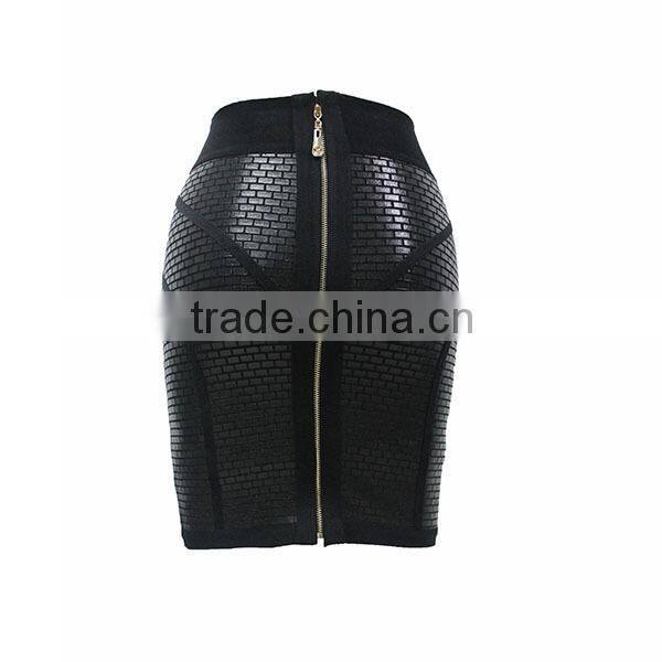 Sexy pencil skirt sheath skirt 2014 high fashion black shinny skirt