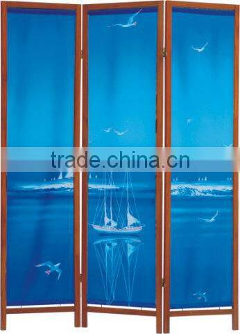 Sailboat with Sea-gull Canvas Folding Screen