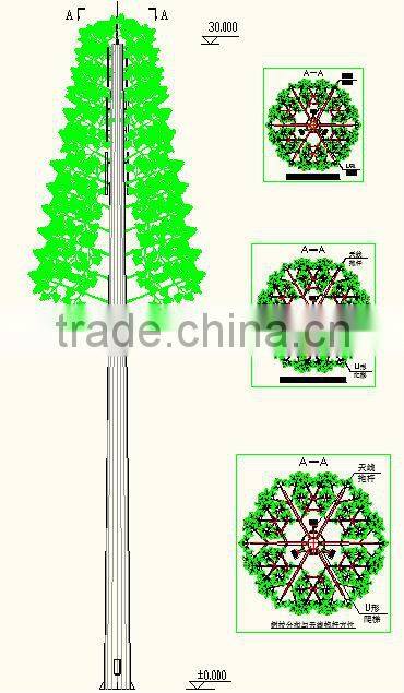 2014 hot sale pine tree-shape lightening rod and telecom tower