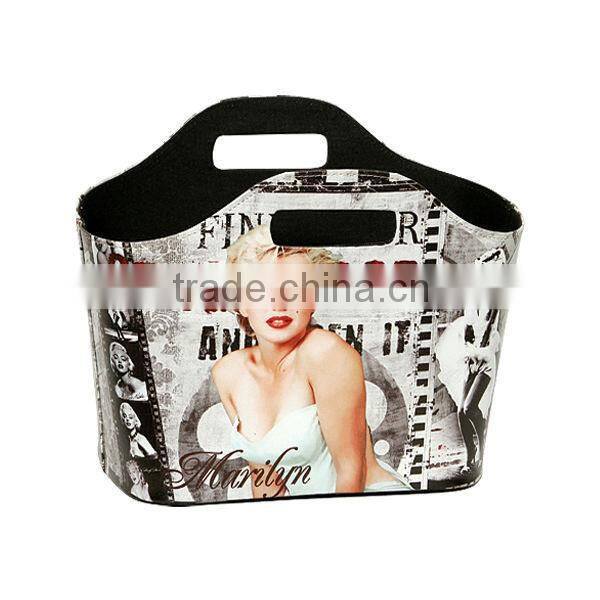 Famous Bulding Print PU Leather Gift Basket