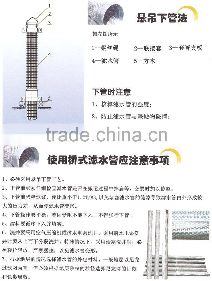 Carbon steel Bridge slot hole perforation screen