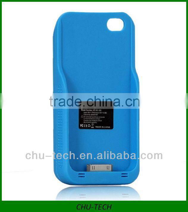 2400mAh solar charger case for iphone4/4s
