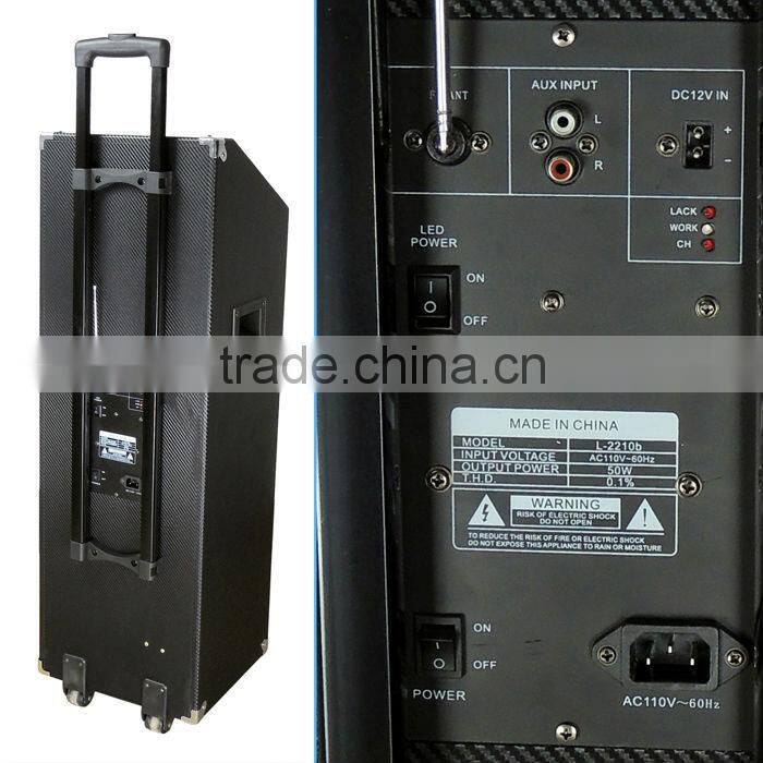 Dual 10" Rechargeable Trolley Speaker PA System with Bluetooth & Disco Light