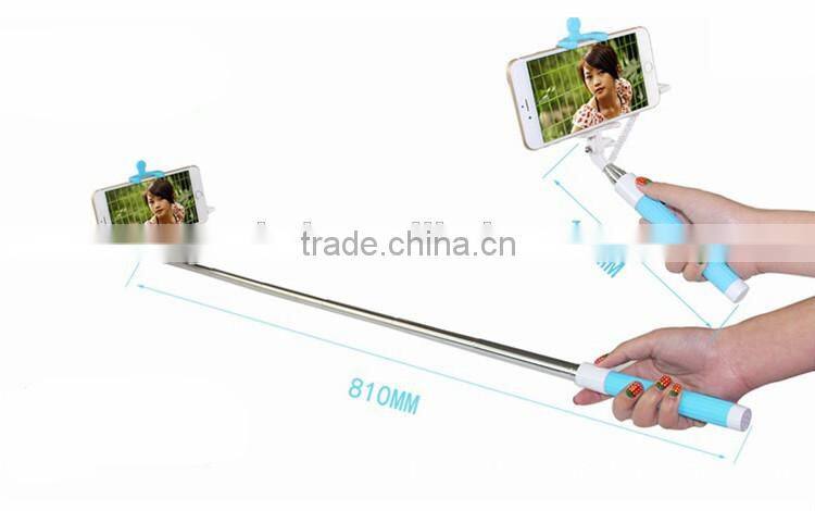 2015 Wholesale bluetooth monopod selfie stick wireless selfie stick with mirror