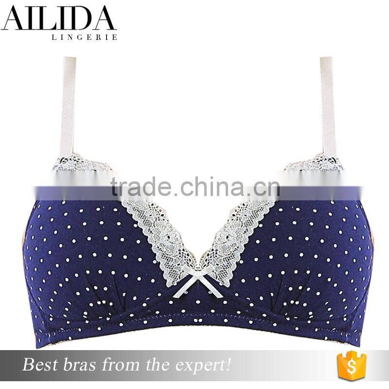 Polka Dots Detailed Factory Price Fitness Stylish Sexy Bra