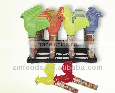Afrian hot selling, Big plastic rooster toy with tablet crispy candy in jar