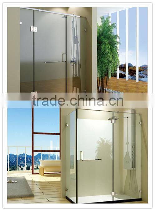 90 degree square glass clamp glass frameless hinged shower screens