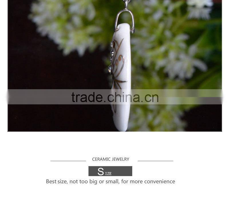 Handmade fancy head shape christmas white ceramic necklace