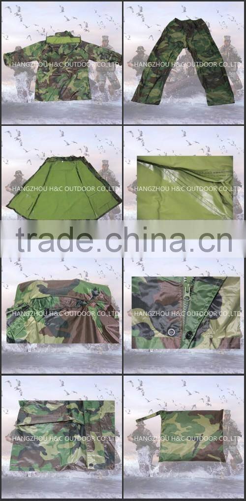 Woodland high quality military suit raincoat for rain-proof army poncho