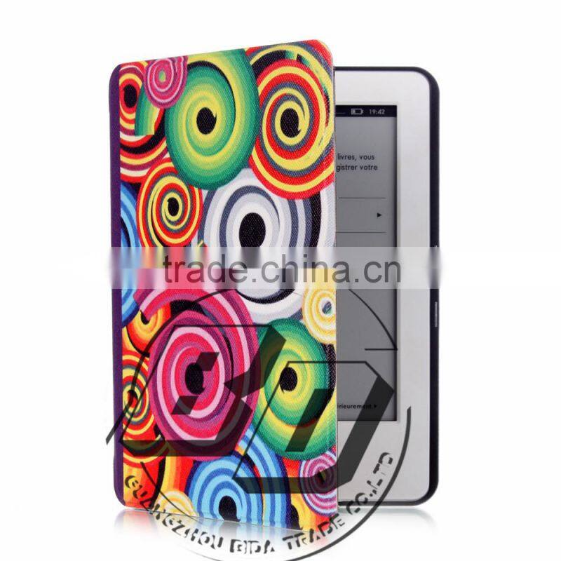 Fashionable Popular Painting Gallery Mutipatterns cover case For new kindle 2014/kindle6/kindle touch tablet case
