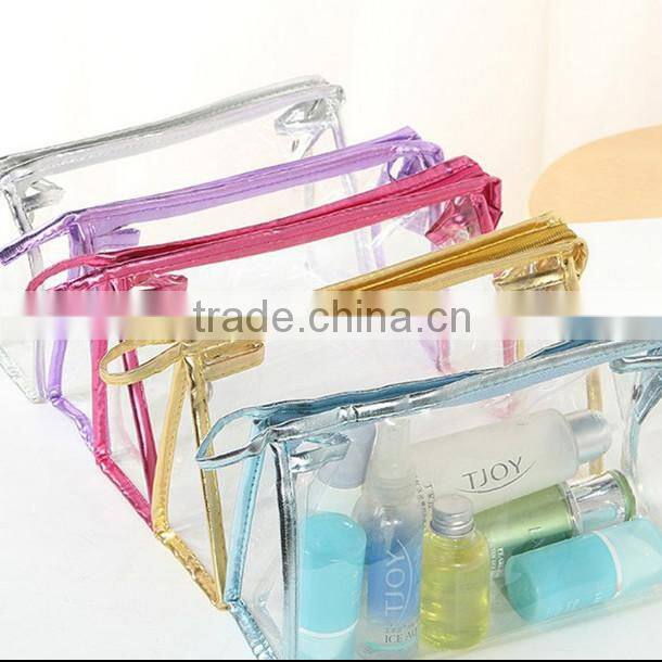 yiwu New products newest design transparent pp pvc cosmetic bag with zipper manufacture and supplier made in china