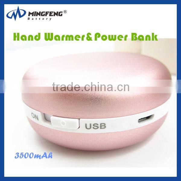 Fashion Hand Warmer Charger ,USB Rechargeable Hand Warmer Power Bank 3500mah