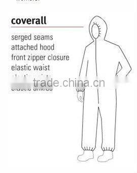 Original Disposable lightweight breathable non-woven elastic coveralls
