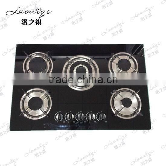 5 burner Glass Top table gas cooker/auto ignition gas stove