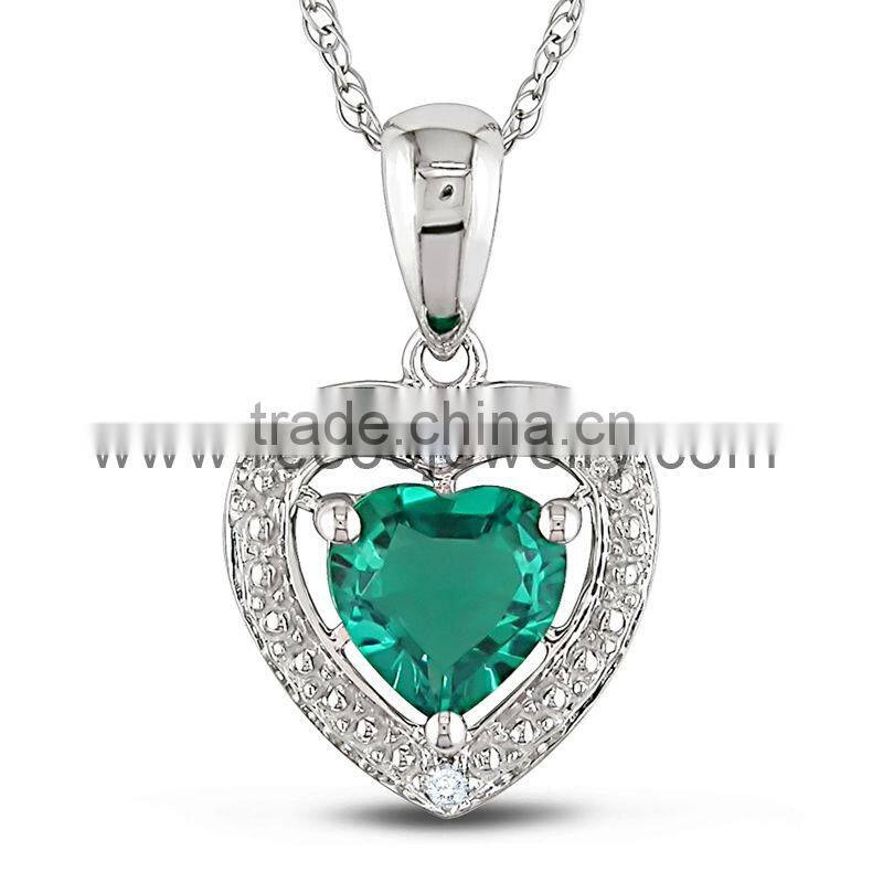 925 Silver Heart Pendant With Black Stone