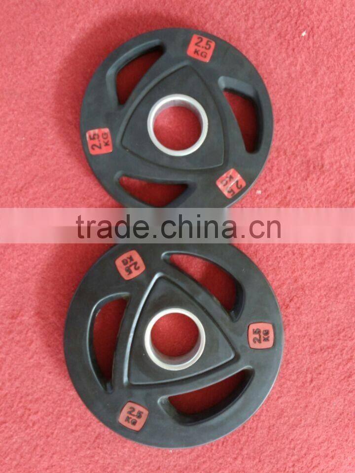 Good quality black tri-grips rubber weight plate AM05