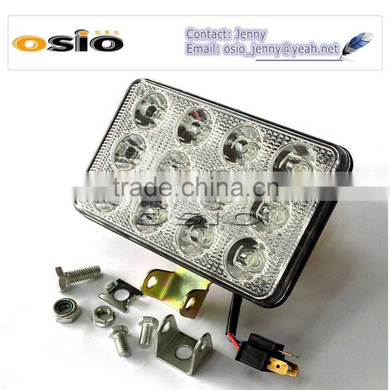 5 inch Square 15LEDs Headlight with lens 8V-36V 45W High Power Auto Lamp LED LIGHT