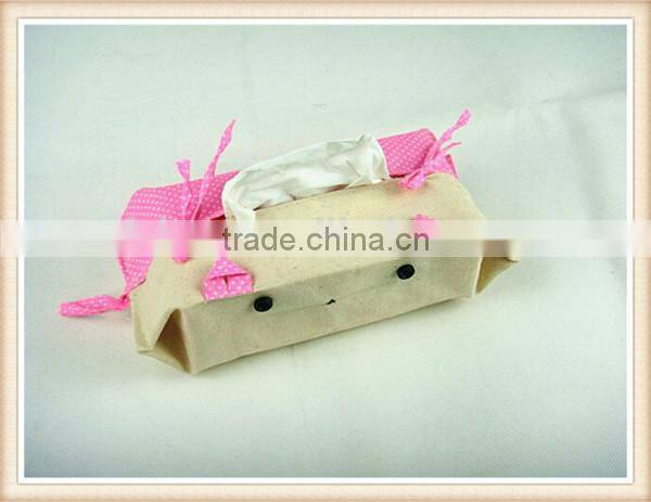 Cartoon fabric cotton and linen tissue box