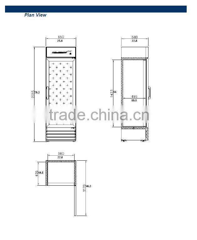 Single Glass Door Merchandiser, beverage cooler,vertical showcase Display_G398BMF