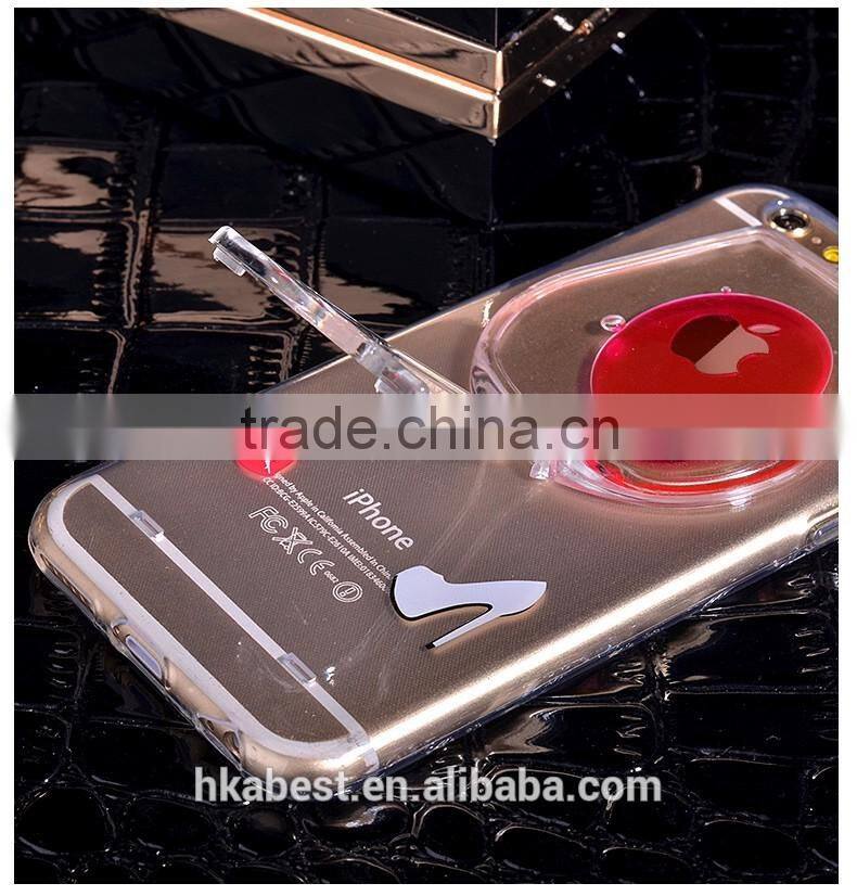3D liquid wine glass with stand phone case for iphone
