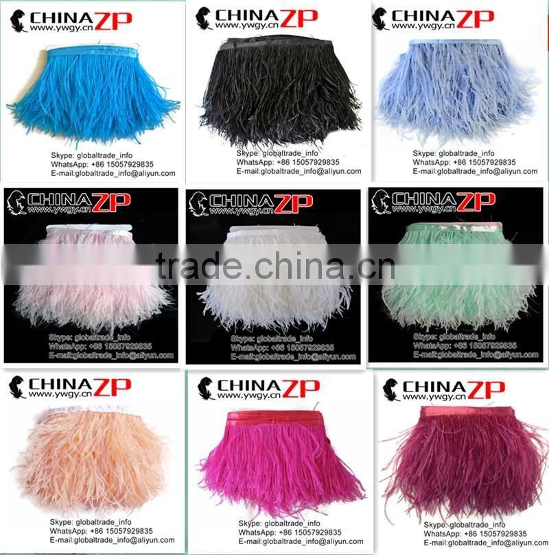 ZPDECOR No.1 Feather Supplier Feather Size 15-20 cm Beige Ostrich Feather Fringe