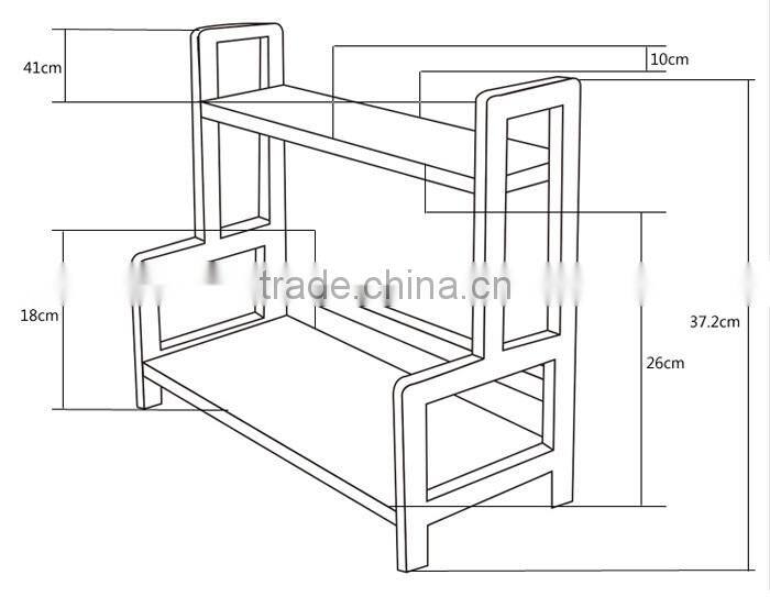 BH015 Two Layers Material Bamboo Kitchen Spice Rack Storage Rack