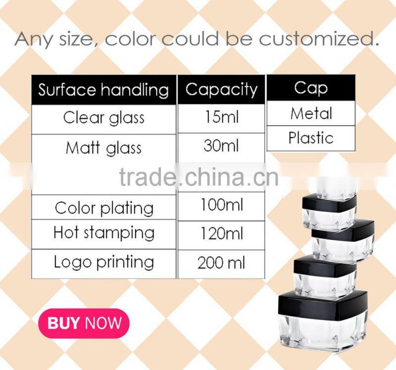 5ml chic silver plastic cap refillable matte glass Jar