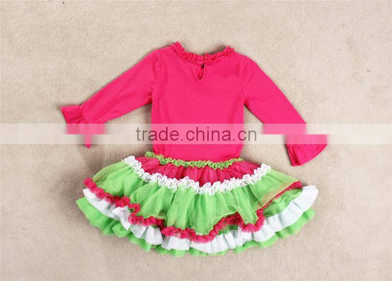 hot selling tutu dress girls ruffle dress XMAS clothing
