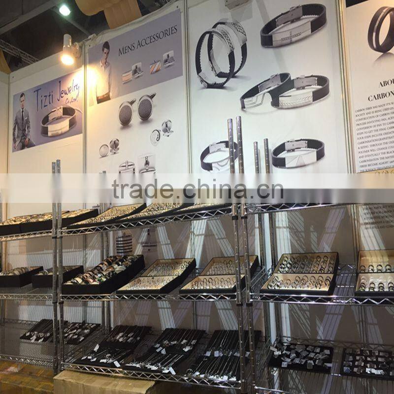 Silver and deep red shiny polish shiny jewelry beads ZH0005