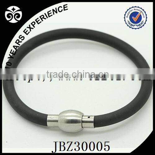 energy silicone bracelet with steel charms