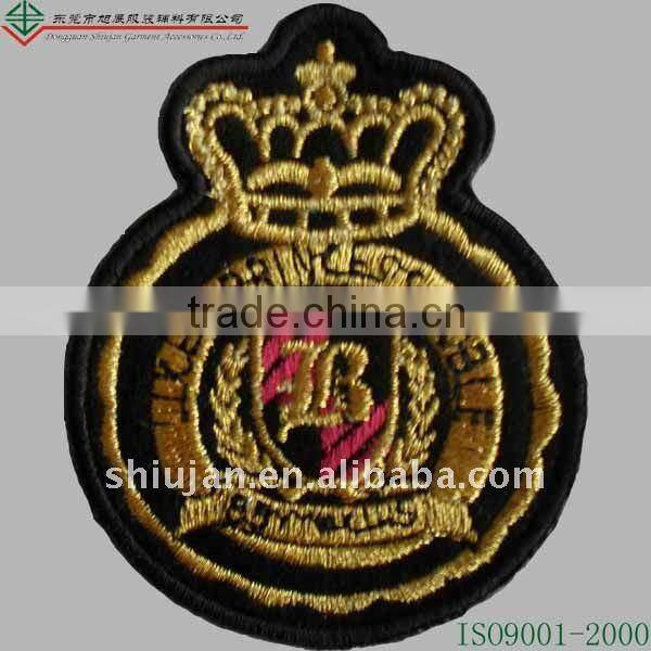 Golden embroidery crown patches