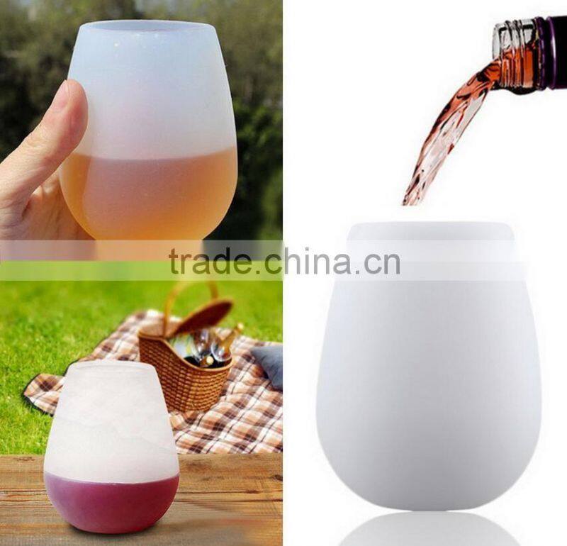 BPA Free Unbreakable Silicone Wine Cup Outdoor Travel Camping Party Cup