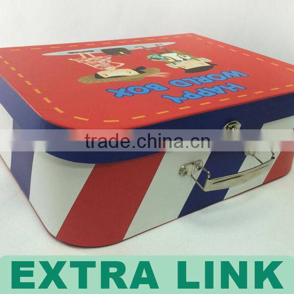 Mini Children Suitcase Kraft Paper With Handle Storage Box