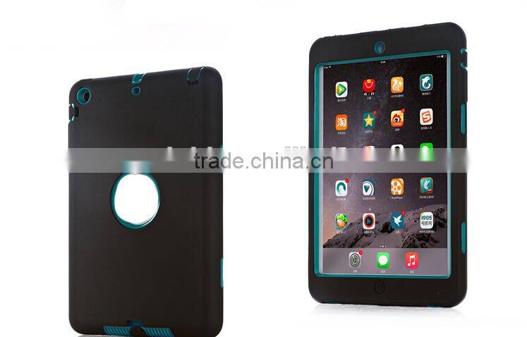 TWO-tone silicon+plastic full protective tablet case for ipad air