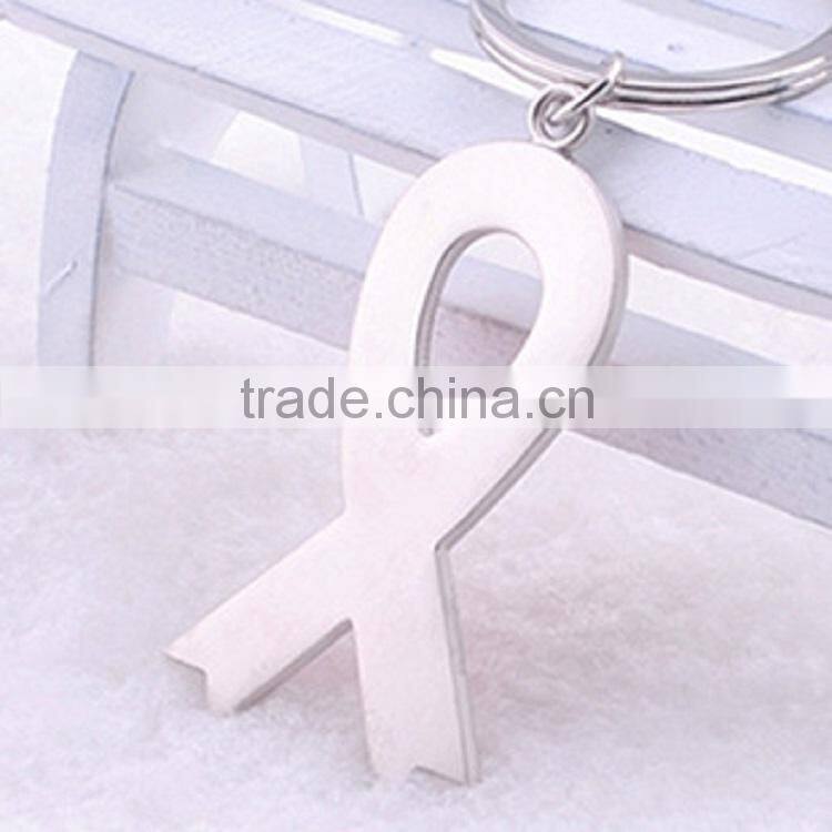 XL-KC51201 fashion alloy keychain, metal red ribbon keychain AIDS keychain