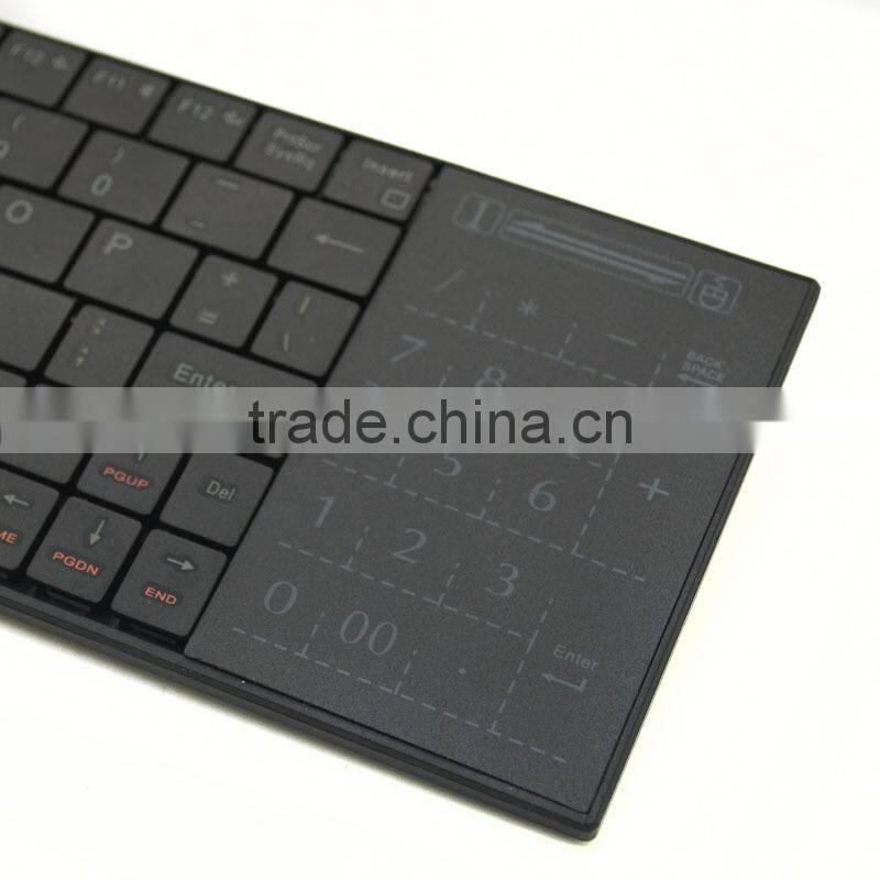 Universal 2.4G wireless keyboard with touchpad,support IOS,Android,Windows systerm(dry bettery and Li-ion supported)