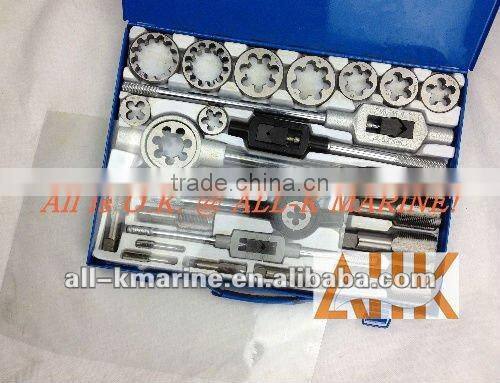 Screw Plate Sets For Straight Pipe Threading (PS) with One Tap & one Round Split Die for Each Size R4