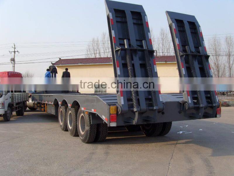 Tri-axle 60 tons extendable low bed semi trailer, wind power transporter truck trailer