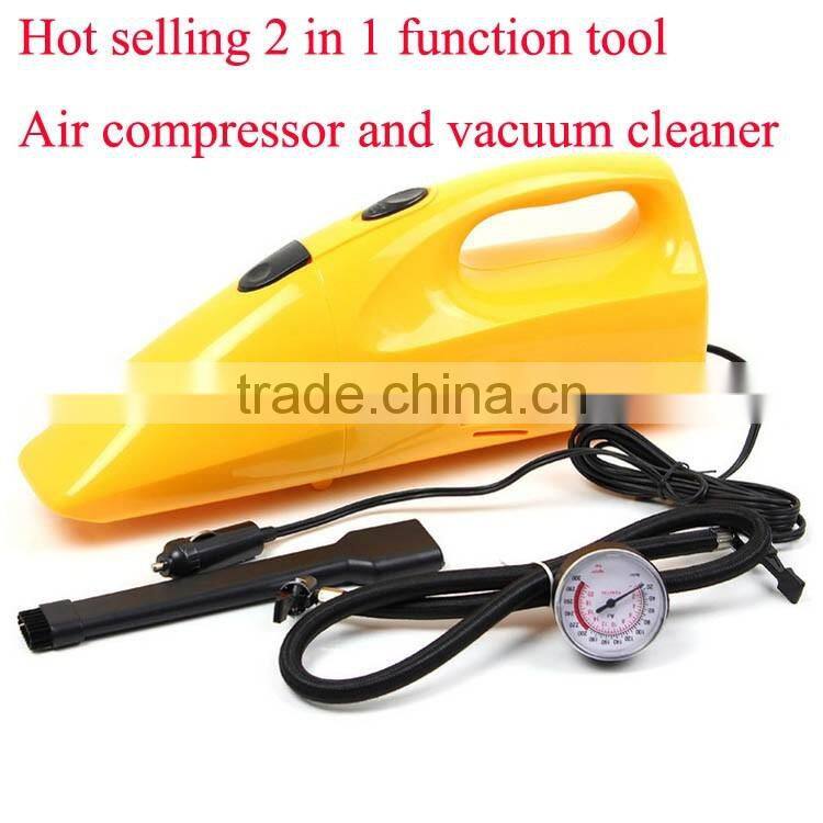 2 in 1 vacuum cleaner car air compressor vacuum cleaner for car tyre inflator air compressor