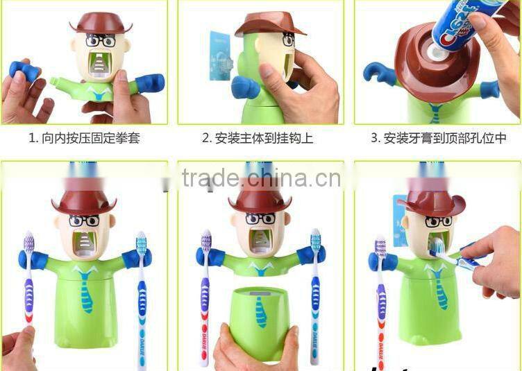 Love warriors wash set automatic toothpaste + dust Tumbler + couple toothbrush holder