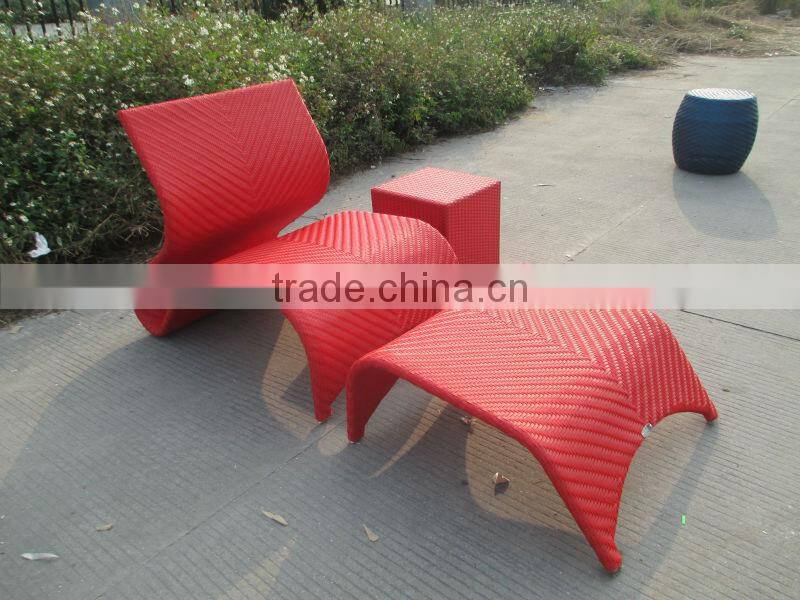 outdoor poolside polyester rattan lounge furnitrue (2051LC)