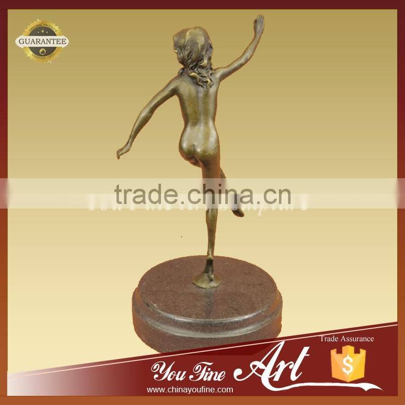 nude dancing girl bronze sculpture