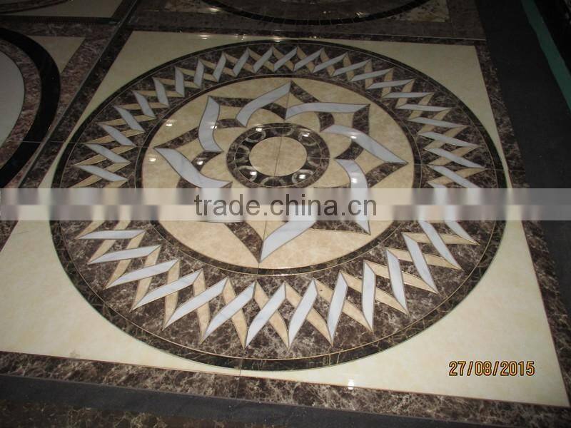Wave pattern waterjet marble mosaic epoxy for marble