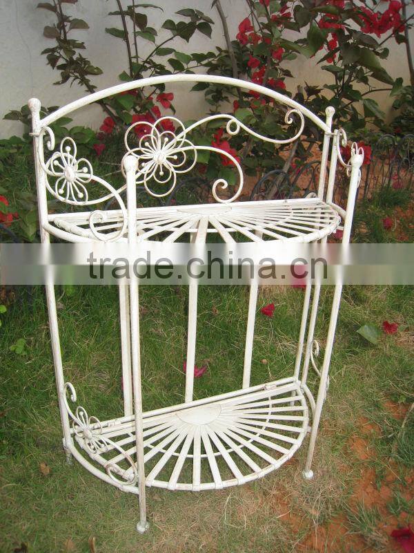 Nicely Classical Vintage Antique White Wrought Irons Antirust Metal Indoor and Outdoor Decorative Garden Flower Planters