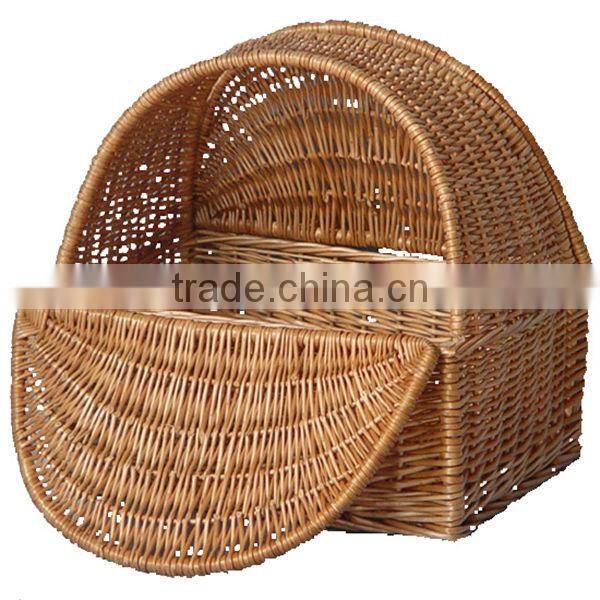 2014 Hot High Quality cheap wicker/willow dog bike basket